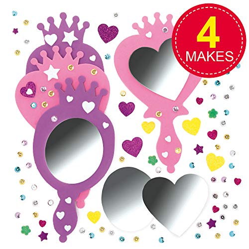 Baker Ross AW604 Mermaid Craft Kits (Pack Of 4) Fantasy Foam Mirrors To Design | UK