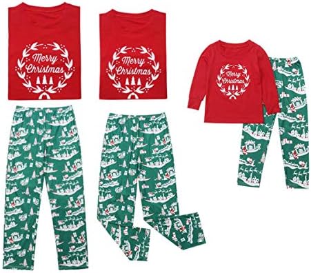 Merry Christmas Family Matching Pajamas Sets Top Santa Claus Tree Pant Christmas Pj for Family