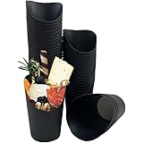 KINGZHUO 50 Pcs French Fry Holder 14oz Paper Charcuterie Cups Take-out Party French Fry Cups Disposable Food Cones Waffle Pap