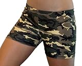 Camouflage Spandex Shorts (4 In. Adult S 4-6, Green Camo), Online Clothing Store