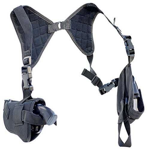 Explorer H23 Every Day Carry Tactical Under Arm Holster with Double Mag Carrier, Black - Thumbnail 2