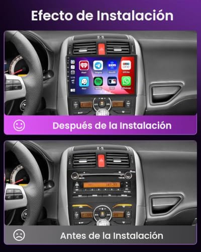 Inefala 4+64G Car Radio for Toyota Auris 2006-2011 Android 15 with Wireless Carplay and Android Auto, 9'' Radio Screen with Bluetooth 32EQ GPS FM/RDS SWC AHD Reverse Camera