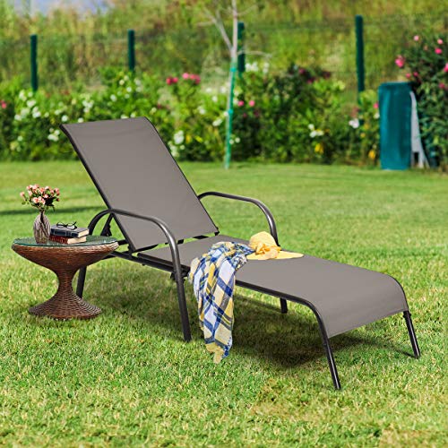 Tangkula Patio Chaise Lounge, Recliner Outdoor Lounger Chair w