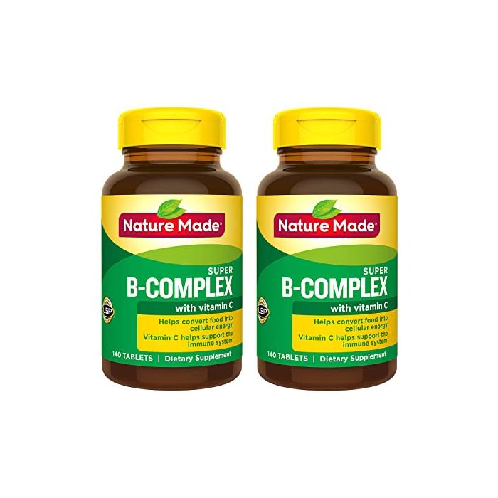Nature Made Super B-Complex Tablets, 140 Count Value Size for Metabolic Health† (Packaging May Vary)