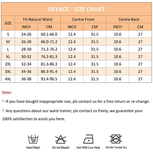DEYACE Women's Waist Trimmer, Latex-Free Neoprene Waist Trainer Corset for Weight Loss, Steel Boned Sauna Sweat Belt Sport Girdle Body Shaper (Black, L)