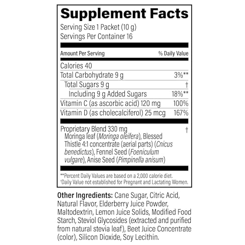 UPSPRING MILKFLOW IMMUNE SUPPORT BREASTFEEDING SUPPLEMENT DRINK MIX FENUGREEK-FREE, MORINGA ELDERBERRY LEMONADE FLAVOR, LACTATION SUPPLEMENT TO SUPPORT BREAST MILK SUPPLY, 16 MIXES