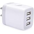 Fast Charging Block, USB Plug Wall Charging Adapters 3.1A Multiple Wall Charger Box Cube Brick for iPhone 16 Pro 15 14 13 12 11 Pro Max XS XR X 8 Plus, Samsung Galaxy S24 A53 S23 S22 S21 S20, LG, Moto
