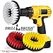 Cleaning Supplies - Drill Brush - 3 Brush Kit - White Soft for Leather, Glass, Carpet - Yellow Medium for Bathroom Surfaces: Bathtub, Shower, Sink, Flooring - Red Stiff for Outdoor Deck, Patio primary