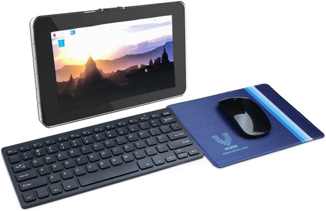 VilrosRaspberry Pi 4 4GB Desktop with Official 7 Inch Touchscreen and Keyboard and Mouse Set (4GB RAM)