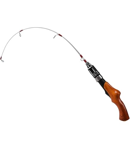 best ice fishing rod – New Ice Fishing Rod Winter Wooden Handle Fish Rods 2 Sections ...