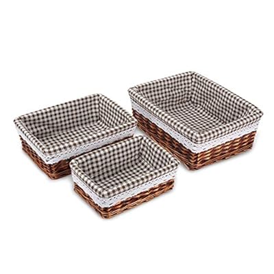 Taneyo Handmade Wicker Basket, Decorative Storage Baskets with Removable Cloth Liners for Kitchen, Office, Bedroom… 51GhAW4%2BydL