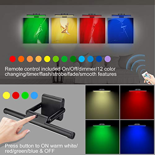 LUXSWAY Rechargeable Picture Light, Wireless Painting Light with Remote