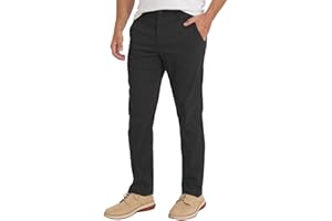 Weatherproof Vintage Mens Casual Pants - Regular Fit Ultra Stretch Flat Front Chinos | Lightweight Work & Travel Pants