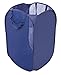 Internet's Best Square Pop Up Laundry Hamper - Collapsible Laundry Bag with Mesh Drawstring Lid - Carry Handles - Dirty Laundry Sorter Basket - Blue