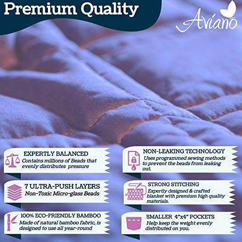 Aviano Premium Bamboo Cooling Weighted Blanket for Adults 20 lbs