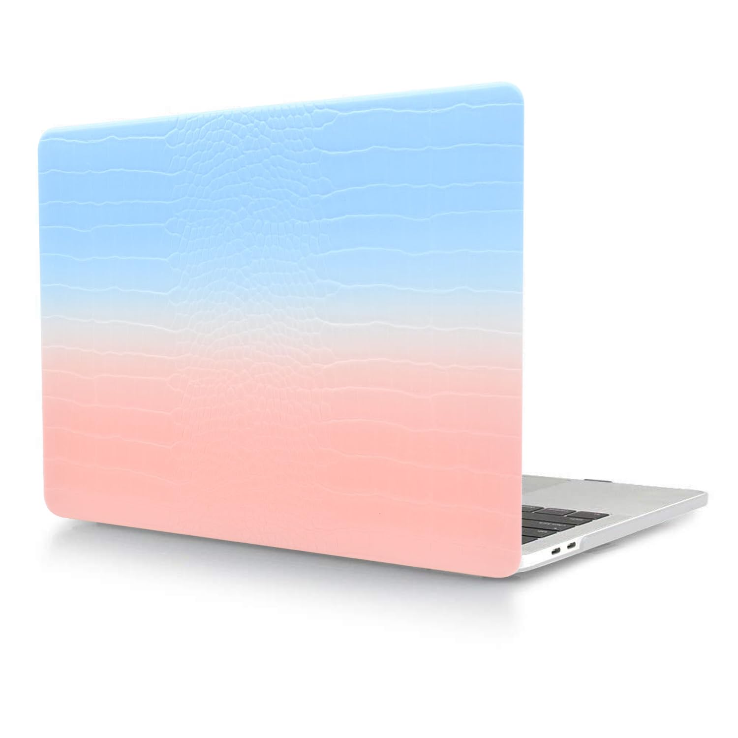 Laptop Case Compatible with New Macbook Pro 13 inch 2020 2019 2018 2017 2016 Release M1 A1706 A1708 A1989 A2159 A2251 A2289 A2338, Protective Smooth Soft Leather Hard Laptop Cover - Pink Blue