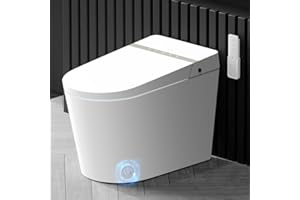 EPLO Smart Toilet Bidet,Auto Open/Close lid,Blackout Flush,Heated Seat,Dual Auto Flush,Foot Sensor Operation,LED Display,Tankless One Piece Elongated Modern Bidet Toilet Combo G20