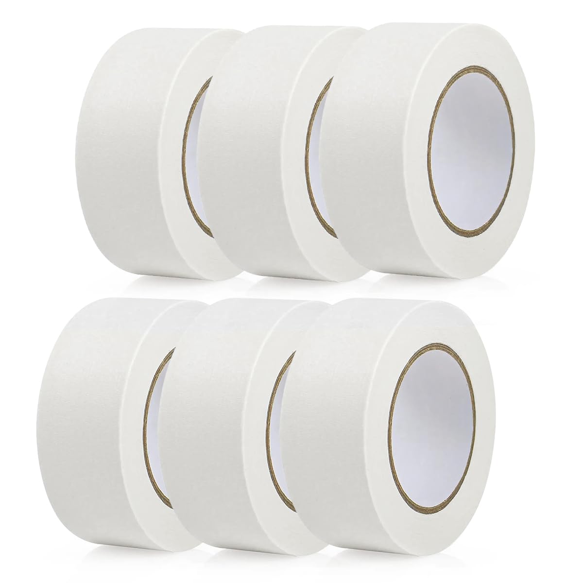 Safero 6 Rolls of 48mm x 50 Meter Masking Painter Tape for Painting | Low Tack Multi Surface Decorating Wide Masking Tape Ideal for Painters, Artist, Automotive Master Painters, Crafts and DIY