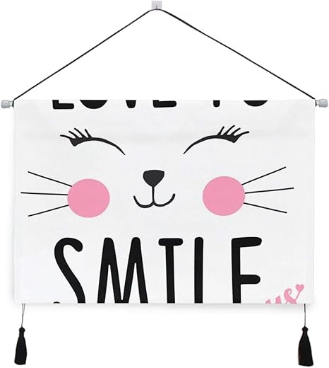 Amazon Co Jp Miscery タペストリー 愛笑顔タイポグラフィイラストベクトル 壁掛けタペストリー壁画 壁飾り 家 リビングルーム ベッドルーム 部屋 おしゃれ飾り モダンなアート ホーム キッチン