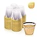 100 Gold Party Cups & 20 Party Balloons - 9 Oz Hard Plastic Cups Old Fashioned Tumblers - Disposable Cups Reusable Cups and 20 Rose Gold & Champagne Balloons (100Cups+20Balloons)