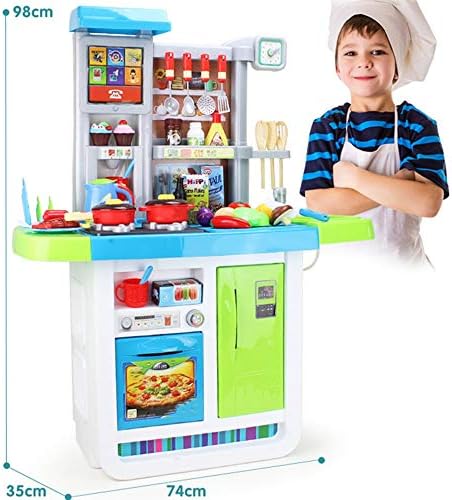 スーパーセール即出荷 新作製品 世界最高品質人気 青 産業 研究開発用品 激安超特価 100 品質保証 キッズおもちゃ 色 B081yf2fkg Size パソコン 周辺機器 大型家電 正規品送料無料 76x46x98cm 子どもの遊びの家のキッチン玩具は玩具タッチスクリーン