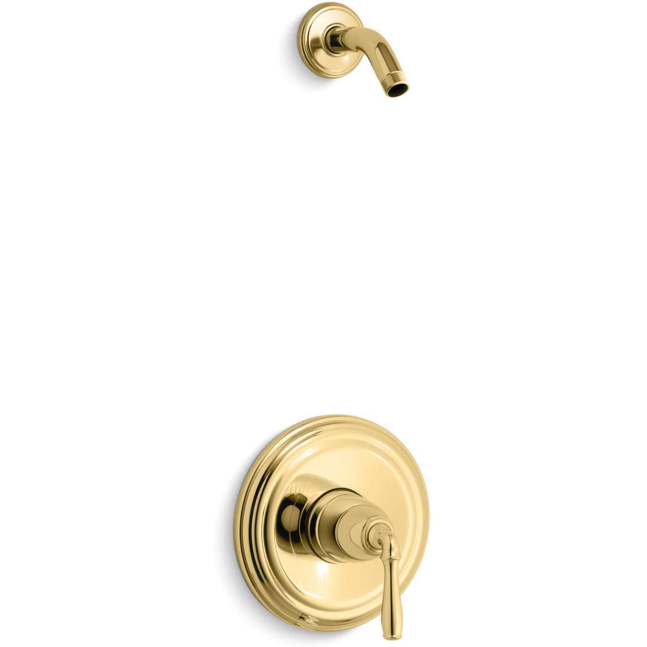 KOHLER TLS396-4-PB Devonshire(R) Rite-Temp(R) shower valve trim with lever handle, less showerhead, Vibrant Polished Brass