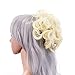 SWACC Short Messy Curly Dish Hair Bun Extension Easy Stretch hair Combs Clip in Ponytail Extension Scrunchie Chignon Tray Ponytail Hairpieces (Light Blonde-613#)