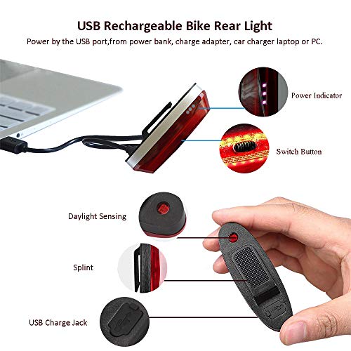 G Keni Smart Bike Tail Light, Brake Sensing Rear Lights, Auto On/Off