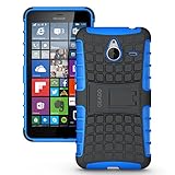 Microsoft Nokia Lumia 640 XL Case Cover - Tough Rugged Dual Layer Protective Case with Kickstand for Microsoft Nokia Lumia 640 XL (Not for Lumia 640) - Blue