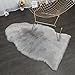 junovo Super Soft Luxury Fluffy Shaggy Faux Fur Area Rug for Living Room Bedroom Reading Room Study Nursery Couch Sofa Armchair Decor, 2ft x 3ft Grey