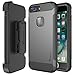 iPhone 7 Plus Case, Trianium [Duranium Series] Heavy Duty Protective Cases Shock Absorption Hard Covers w/ Built-in Screen Protector+ Holster Belt Clip Kickstand for Apple iPhone 7 Plus 2016-Gunmetal