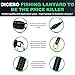 DICERO Fishing Lanyard (Pack of 12) Accessories Plastic Retractable Coiled Tether with Carabiner for Pliers Lip Grips Tackle Fish Tools