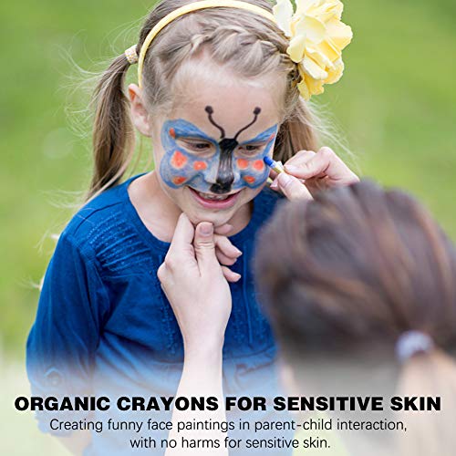 ThinkMax Face Paint Crayons for Kids, 32 Colors Body & Face Painting Kit, Safe for Sensitive Skin, Great for Halloween, Birthday, School Party