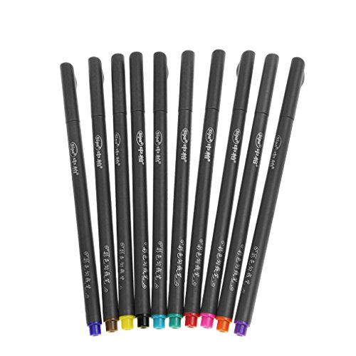 10 Pack Micro-Pen Fineliner Colorful Ink Pens Anti-Bleed Waterproof Artist Illustration Technical Drawing Painting Pen Needle Pen Rollerball Pens 0.38MM Fine Point Markers - Thumbnail 6