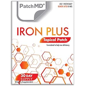PatchMD Iron PlusTM – 30 daily topical patches. 100% natural & cruelty free. No constipation. Allergy & filler free. High absorption more bioavailable. Suitable for sensitive stomachs & bariatric.
