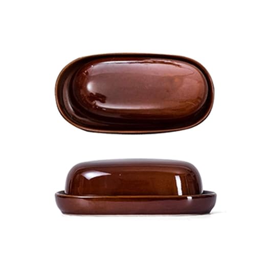 Porcelana Plato De Mantequilla con Tapa Mantenedor De Mantequilla ...