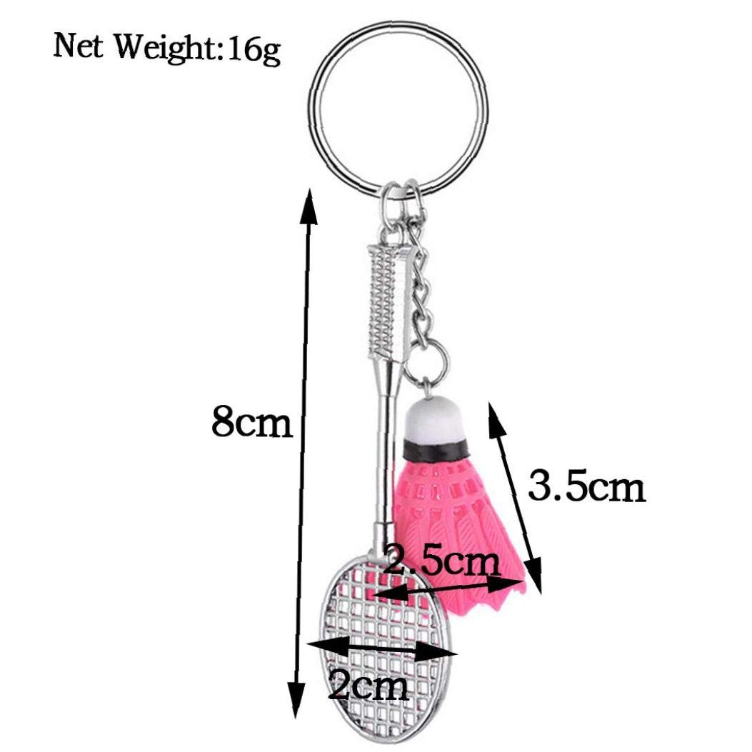 Cute Mini Badminton Keychain Sport Goods Ball Keyrings Accessories Yellow