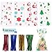 Hifunwu 120 Pack Christmas Cellophane Bags Christmas Treat Bags with Twist Ties for Cookie Candy Christmas Party Supplies