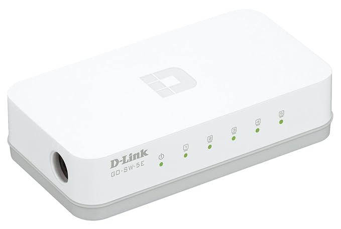 D-Link GO-SW-5E 5-Port Ethernet Easy Desktop Switch (10/100 Mbit/s, automatische MDI/MDIX-Erkennung) weiß