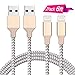 iPhone Charging Cables, MarchPower 2Pack 6FT Lightning to USB Cable, Charging & Syncing USB Data Cable for iPhone 7 7 Plus SE 6s Plus 6 5s 5c 5 iPad Air mini 4th Gen iPod nano touch (Champagne Gold )