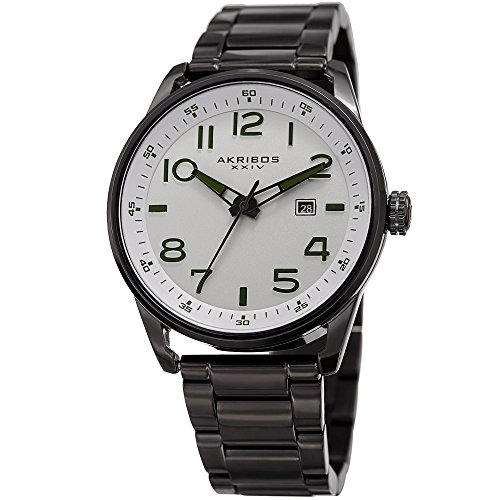 Akribos XXIV Men's Quartz Stainless Steel Casual Watch, Color:Black (Model: AK956SS)