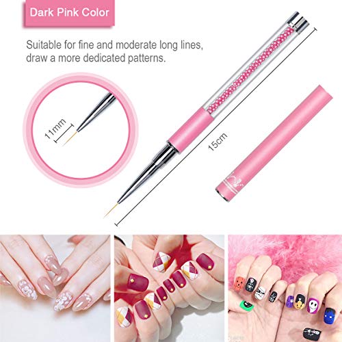 image for Ahier 4PCS Nail Art Liner Brushes, UV Gel Painting Nail Design Brush P