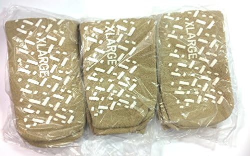 At Risk Non-Skid Slipper Socks Double Tread, X-Large, Beige, Latex Free, Pack of 3 Pair