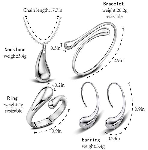 5 Sterling+Silver+Necklace+Earring+Bangle