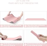 YSAGi Non-Slip Desk Pad 60 x 35 cm Pink Waterproof PVC Leather Desk Protector view 6