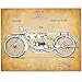 Harley Davidson Motorcycle - 11x14 Unframed Patent Print - Makes a Great Man Cave Decor and Gift Under $15 for Hog Riders and Motorcycle Enthusiasts