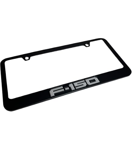 Amazon.com: Ford F-150 Black Metal License Plate Frame Tag Holder