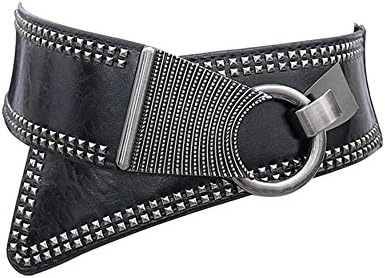 Women's Steampunk Rock Gothic Wide Leather Waist Chain Rivet Studded Corset Belt