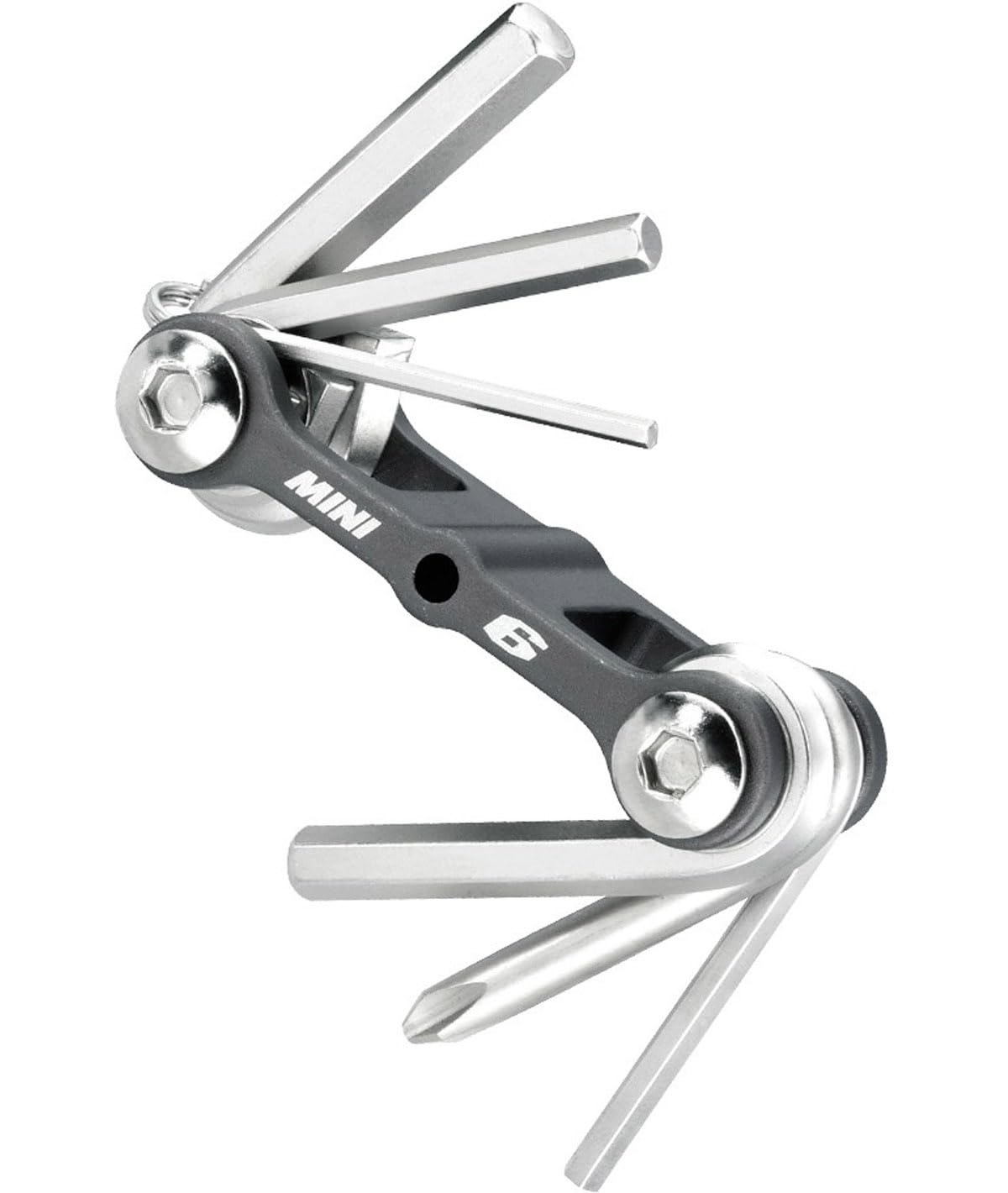 Topeak Unisex - Adult Mini 6 Multitool, Silver, 6.6 x 2.8 x 1.8 cm