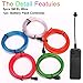 CPPSLEE Halloween Lights String 9.8ft EL Wire Lights, Super Bright Portable Neon Light Set for Halloween Decorations DIY Costume - 3 Modes Battery Controllers, 5 Colors